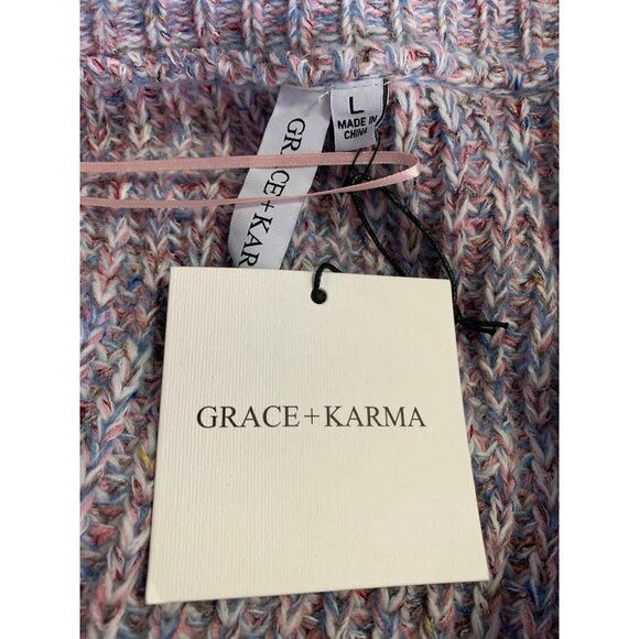 Grace+Karma Womens Large Multicolor Knit Button-Up Cardigan Sweater New - Picture 2 of 5